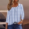 thumbnail image 1 of Fiudx Camisas de Mujer Blusa de Manga 3/4 a La Moda para Mujer, Camiseta Estampada, Top Informal, 1 of 5