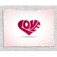 thumbnail image 1 of Love Tapestry, Heart Background Valentines Day Pattern Amour Ornamental Vintage Inspirations, Wall Hanging for Bedroom Living Room Dorm Decor, 60W X 40L Inches, Pale Pink Red White, by Ambesonne, 1 of 2