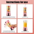 thumbnail image 6 of Portable Blender, Tkrady Smoothie Juicer Cup, Personal Mini Blender Shakes and Smoothies 13oz 2000mAh Rechargeable Home Travel Handheld Fruit Juicer (Pink), 6 of 6