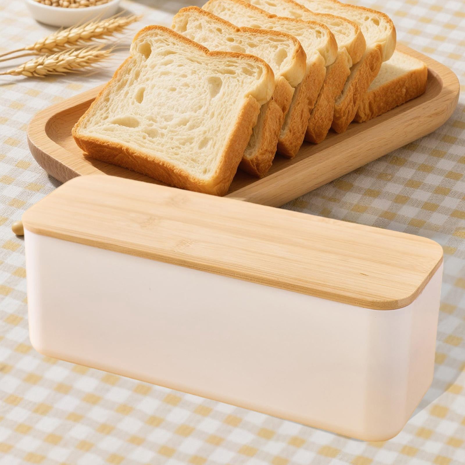 Baoblaze Bread Box with Cutting Board Lid Breadbox Minimalist Keeps Fresh Container Bread white No hole lid