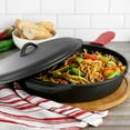thumbnail image 6 of MegaChef 12-Inch Round Pre-Seasoned, Oven Safe Cast Iron Skillet Skillet with Cast Iron Lid, 6 of 8