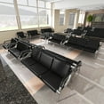 thumbnail image 3 of Kinbor 7-Seat PU Leather Office Guest Reception Bench Waiting Room Chairs Black, 3 of 8