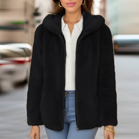 Women's Solid Color Lined Winter Coat Mid Length Hooded Jacket With Jacket Woman Womens Athletic Jacket Ladies Fall Jackets Woman Women Womens Full Zip Seamless Workout Jacket Fuzzy Warm Jacket Women