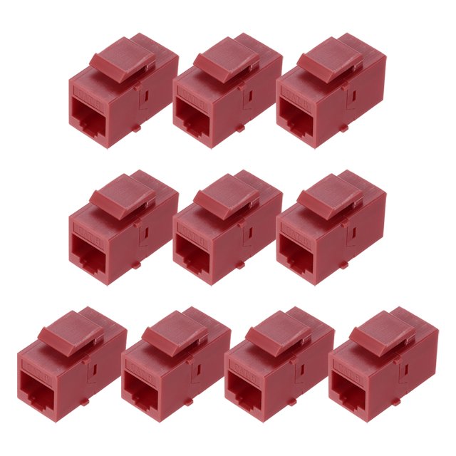 Uxcell 10 Pack Acoplador Ethernet RJ45, Acoplador de Extensión Ethernet Hembra a Hembra Cat6, Rojo