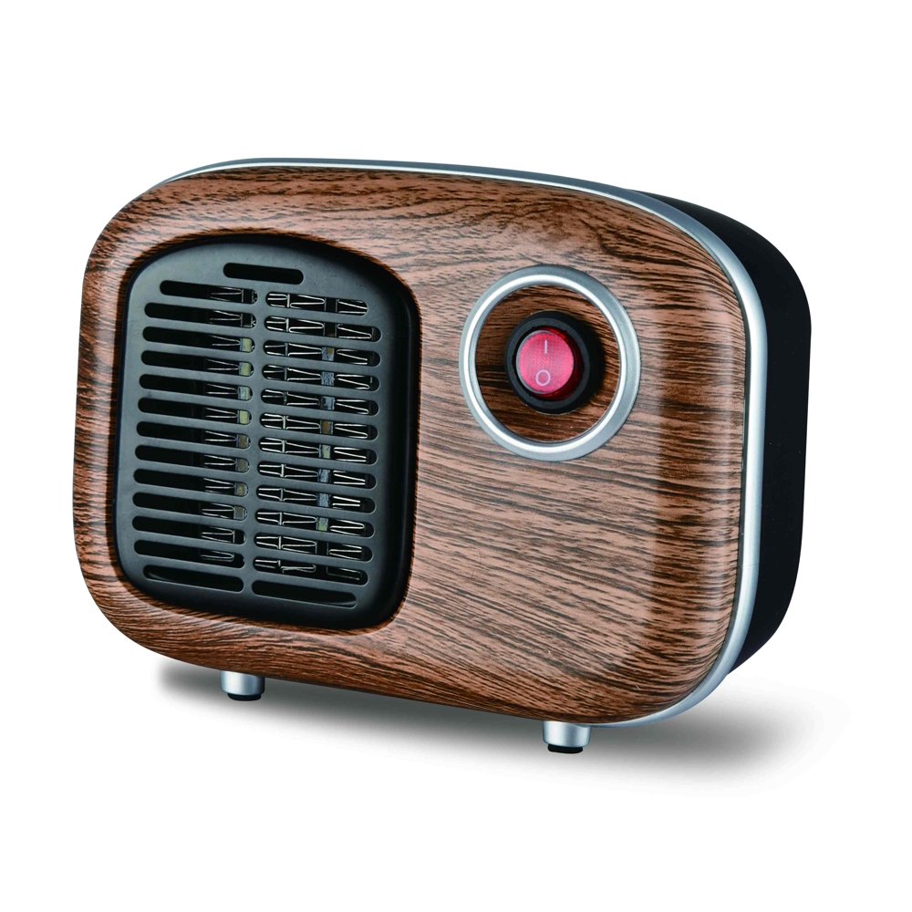 Soleil Electric Personal Ceramic Mini Heater 250W Indoor Wood MH08S