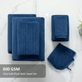 thumbnail image 3 of Covina Home 4 Pack Navy Blue Bath Towel Set Microfiber Bathroom Towel Set Ultra Soft Plush Oversized Towels Adult Luxury Bath Sheet, 3 of 10