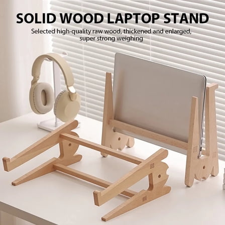 Wooden Ventilation Design Laptop Electronic Stand-Compatible For 10-15 inch Laptop Stand Holder
