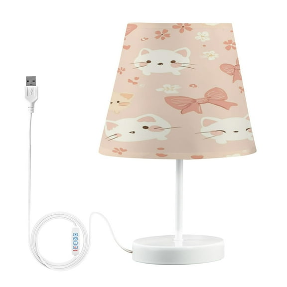 BZSMCE Table Lamp Creative Cute Cat Bow-knot Simple Pattern Night Light