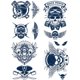 thumbnail image 1 of (Juego Combinado ZB 37 ​​​​38 42 51) 4 Uds. Pegatinas Tatuaje Jugo Semipermanentes Serie Personajes Calavera 115x160mm Pegatinas Tatuaje Corporal, 1 of 9