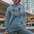 thumbnail image 2 of Distressed Live Life in Full Bloom - Retro Butterfly & Sunflower Art Merch Gift, Light Blue Hooded Sweatshirt or Hoodie, Medium, 2 of 5
