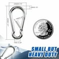 thumbnail image 3 of Small Carabiner Clip Hooks, 15pcs 1.57 inch Carabiners Heavy Duty, 304 Stainless Steel Spring Snap Hook Fits Camping Hiking, Metal Clips for Rope Chain Keys Rings, 3 of 6