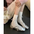 thumbnail image 2 of Mary Jane-zapatos de tacón medio para mujer, calzado Retro de Ballet grueso con hebilla cruzada, suela suave poco profunda, novedad de 2024, 2 of 5