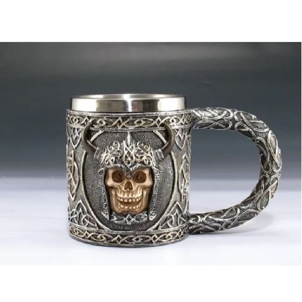 viking skull coffee mug