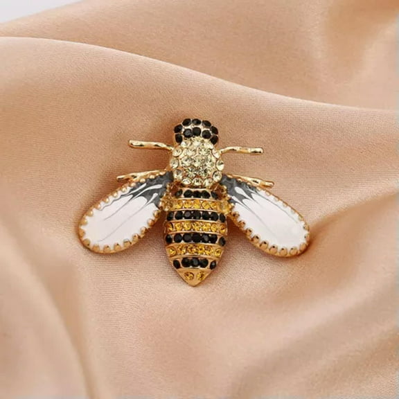HOOUN Fashion Crystal Enamel Insect Bee Brooch Pin Corsage Women Wedding Jewelry Gifts-#5