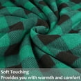 thumbnail image 5 of Buffalo Plaid Sherpa Throw TV Blanket, Super Soft Reversible Fleece Blanket for Cabin Bed or Couch, Catalonia series by Terrania, Green Plaid, 50" x 60"., 5 of 7
