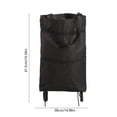 thumbnail image 2 of 2-in-1 Foldable Shopping Cart, Rolling Shopping Bag with Wheels, 23L | Collapsible Wheeled Tote, Compact Grocery Wagon, Parcel Pickup, Laundry Transport, Apartment Errands, Travel Storage, Black, 2 of 5