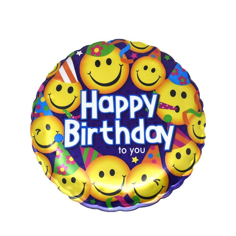 Happy Birthday Emojis Wall Decal 3D Balloon Sticker, 6-1/4-Inch