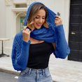 thumbnail image 2 of SWSMCLT Women's Billowy Pullover Sweater Casual Elegant Date Deep V Neck Convertible Batwing Sleeve Knit Knitwear Blue Small-X-Large, 2 of 3