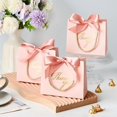 thumbnail image 5 of 20 Pack Small Thank You Gift Bags with Handles, 5.5''x 2.5''x 4.7'' Mini Paper Gift Bags with Ribbons Party Favor Bags for Mother's Day Wedding Baby Shower (Pink), 5 of 7