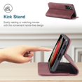 thumbnail image 4 of Dteck Case For Samsung Galaxy S21 Ultra 6.8-inch,Magnetic Leather Luxury Card Holder Pocket Case Shockproof Full Protective Kickstand Retro Flip Cover,Winered, 4 of 8