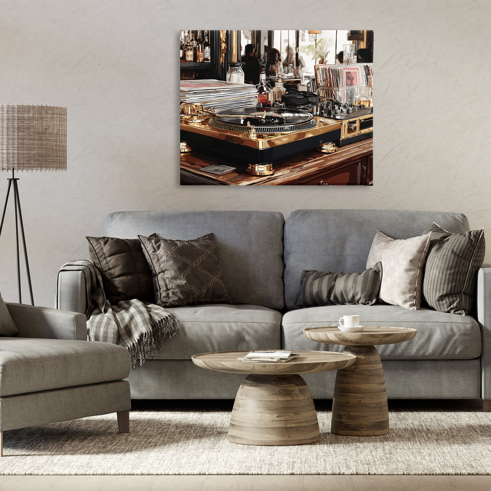 Stupell Industries Work Place Vintage Gold Turntable Canvas Wall Art, design by Franklyn Gregory