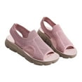 thumbnail image 2 of JeashCHAT Sport Sandals Women Summer Comfortable Breathable Knit Mesh Upper Walking Sandals Peep Toe Thick Bottom Soft Sole Outdoor Hiking Sandals, 2 of 5