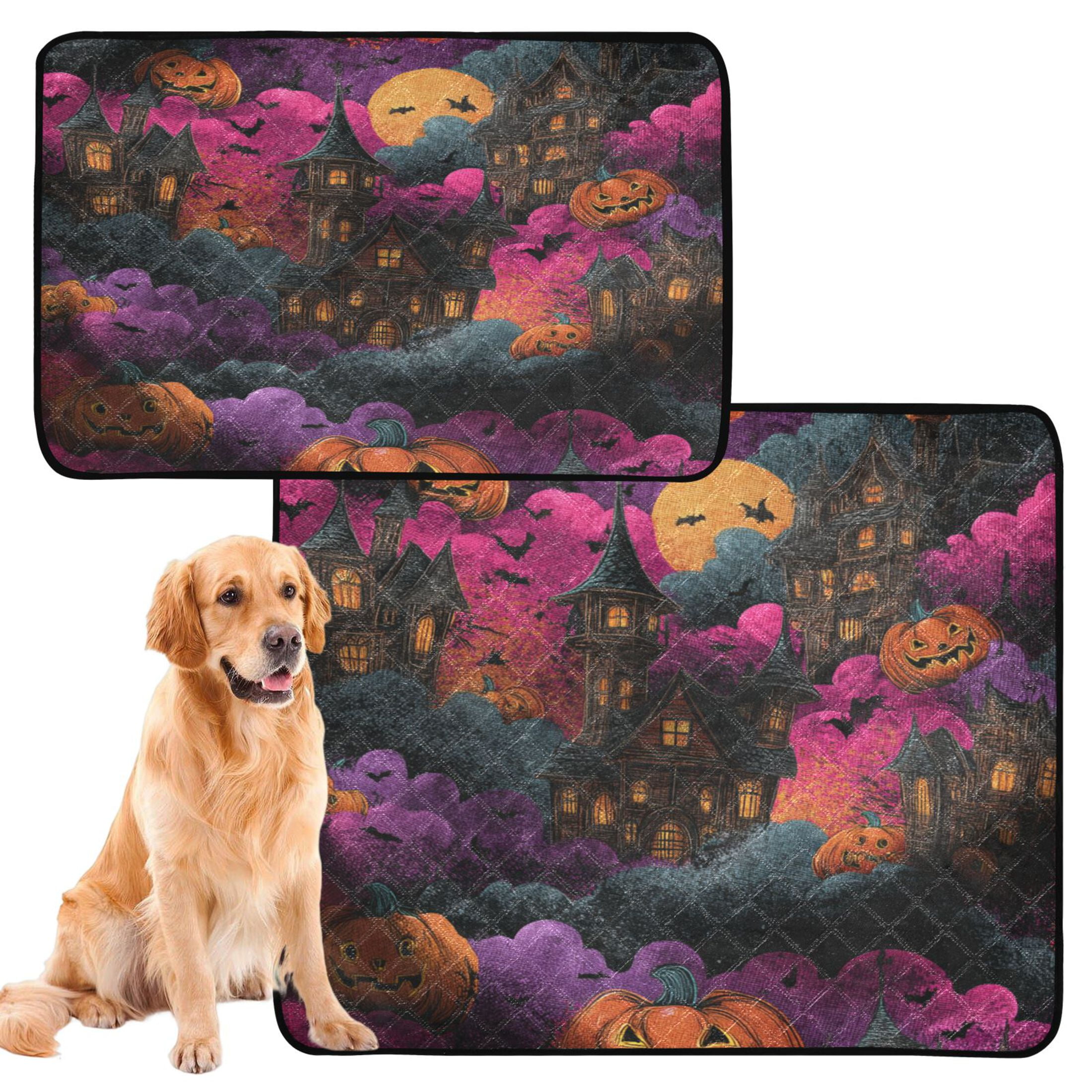 Qxltty Ghost Castle Cat litter Pads Pet Set of 3 Diaper Mats Center Anti-leakage Layer Absorbent Soft and Comfortable