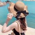 thumbnail image 4 of Sun hat for women, Paper, Brown/Black, 55-58 cm, 4 of 5