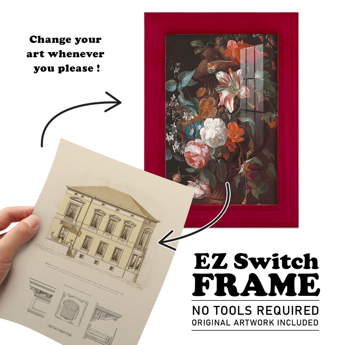 Estate and Plan VI -Framed Print w/glass-Cherry Red