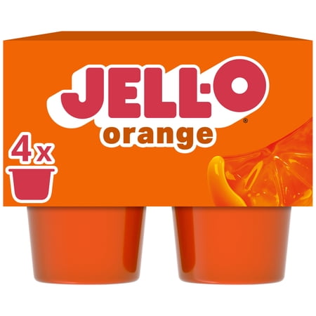 Jell-O Original Orange Artificially Flavored Ready-to-Eat Gelatin Snack Cups, 4 Count Cups