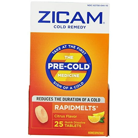 3 Pack - Zicam Cold Remedy Quick Dissolve Homeopathic Tablets Citrus 25