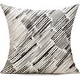 thumbnail image 4 of Black Grey Outdoor Throw Pillow Covers Couch Patio Furniture Bench Geometric Striped Square Indoor Decorative Cushion Cases Abstract Modern Home Decor for Bedroom Sofa Porch 20X20 Set of 4, 4 of 5