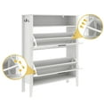 thumbnail image 3 of UVANIOHOM 31.49’’W Narrow Shoe Storage Cabinet with 2 Flip Drawers & Open Storage, Freestanding for Entryway/Closet, White, 3 of 7