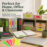 Royal Green Rectangular Color-Code Labels 5 Neon Colors 2 inch x 1.2 inch - 100 Pack