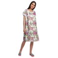 thumbnail image 2 of Moomaya Womens Printed Round Neck Nursing Sleepwear Cotton Poplin Nightdress, 2 of 5
