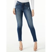 Sofia Jeans Women's Sofia Skinny Mid Rise Distressed Fray Hem Jeans