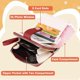 thumbnail image 2 of Kid's Wallet Prints Kawaii Cat Wallets with Exterior Zipper Around Coin Purse Bill Wallet with ID Card Slots (RED), 2 of 4