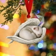 thumbnail image 4 of geerera Dog Sleep in Angel Wings Ornament, Flat 2D Printed Acrylic Hanging, Gifts for Dog Lover, Christmas Decoration(Chihuahua), 4 of 6