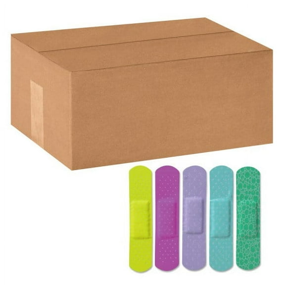 Curad® Neon Adhesive Bandages, Assorted Colors, Case of 1,200