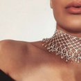 thumbnail image 4 of Statement Necklace Tassel Rhinestones: Chunky Choker Necklace Wedding Necklace, 4 of 9