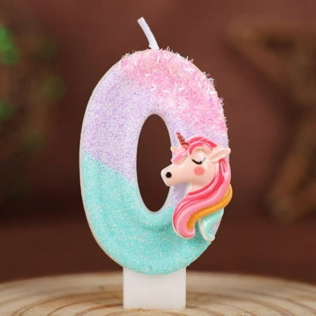 Xiao Hang 0-9 Number Cartoon Unicorn Digital Candles for Kids Birthday Party Festival Cake Decoration Atmosphere Props Fun Themed Candle