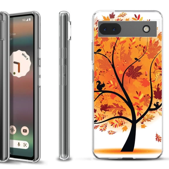 Slim-Fit Gel TPU Phone Case for Google Pixel 6a, by OneToughShield ® - Golden Tree