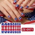 thumbnail image 4 of Chanana 4th of July Nail Wraps Stickers, Independence Day Full Nail Polish Strips, Memorial Day DIY Self-Adhesive Nail Art Decals Patriotic American Flag Pattern Decor, 4 of 9