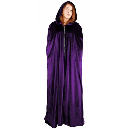 - Full Length Velvet Hooded Cape/Cloak Adult Costume Purple