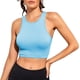 thumbnail image 3 of Camisetas sin mangas para mujer Camisetas básicas de entrenamiento con cuello redondo sin costuras acanaladas, 3 of 5