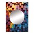 thumbnail image 2 of Designart "Timber Spectrum Mosaic" Abstract Shapes Mirror Wall Decor - Modern Yellow Abstract Hallway Wall Mirror Art - 32" x 24" Inch, 2 of 5