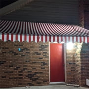 ALEKO 16 x 10 ft Red White Striped Motorized Retractable Patio Awning