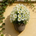 thumbnail image 6 of 1 Pack UV Resistant Faux Floral Shrub Potted, Realistic Fake Plants with Planter, Decorative Topiary Plant for Outdoor, Indoor, Porch, Garden, Patio Decor (White), 6 of 6
