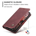 thumbnail image 5 of CaseMe Leather for iPhone 14 Case, Flip Wallet Leather Case with Card Holder Magnetic Closure Shockproof Kickstand Protective Phone Cases Cover for iPhone 14,Wine Red,For iPhone 14, 5 of 12