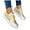 Gold, variant on Women's Fashion Sneakers Lace up Low Top Cushioned Walking Shoes Comfort Casual Flats Gold 7.5